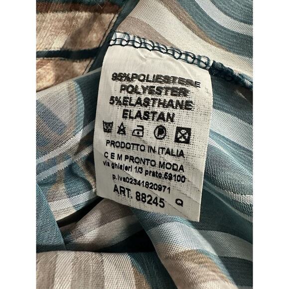 Green &‎ Tan Pleated Sleeves Blouse loose fit size Large - Picture 8 of 9